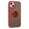 Lopard İphone 15 Kılıf Montreal Yüzüklü Silikon Kapak - Kırmızı