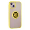 Lopard İphone 15 Kılıf Montreal Yüzüklü Silikon Kapak - Sarı