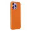 Lopard İphone 15 Pro Max Kılıf Nano İçi Kadife Silikon - Turuncu