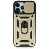 Lopard İphone 15 Pro Max Kılıf Pars Lens Yüzüklü Silikon - Gold