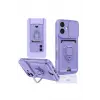 Lopard İphone 16 Kılıf Zuma Kartvizitli Yüzüklü Silikon - Lila