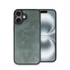 Lopard İphone 16 Plus Kılıf Aras Deri Kapak - Koyu Yeşil