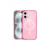 Lopard İphone 16 Plus Kılıf Star Magsafe Kapak - Pembe