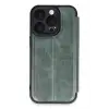 Lopard İphone 16 Pro Kılıf Flip Cover - Koyu Yeşil