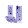 Lopard İphone 16 Pro Kılıf Zuma Kartvizitli Yüzüklü Silikon - Lila