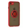Lopard İphone 7 Kılıf Montreal Yüzüklü Silikon Kapak - Kırmızı