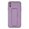 Lopard İphone Xs Max Kılıf Coco Deri Standlı Kapak - Koyu Lila