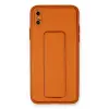 Lopard İphone Xs Max Kılıf Coco Deri Standlı Kapak - Turuncu