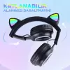 Lopard M6 Pro Cat RGB Led Işıklı Kedi Kulağı Band Tasarımlı Ayarlanabilir ve Katlanabilir Kulak Üstü Bluetooth Kulaklık