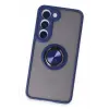 Lopard Samsung Galaxy S23 Kılıf Montreal Yüzüklü Silikon Kapak - Lacivert