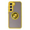 Lopard Samsung Galaxy S23 Kılıf Montreal Yüzüklü Silikon Kapak - Sarı