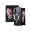 Lopard Samsung Galaxy Z Fold 4 Kılıf Magneticsafe Şeffaf Silikon - Şeffaf