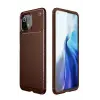 Lopard Xiaomi Mi 11 Lite Kılıf Auto Focus Karbon Kapak - Kahverengi