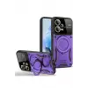 Lopard Xiaomi Redmi Note 12 Pro 5g Kılıf Joy Lens Standlı Kapak - Mor