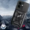 Oppo Reno 13f 5g Kılıf Magnetik Standlı Kamera Korumalı Lopard Sürgülü Kamera Korumalı Yüzüklü Tasarım Armor Vega