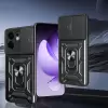 Oppo Reno 13f 5g Kılıf Magnetik Standlı Kamera Korumalı Lopard Sürgülü Kamera Korumalı Yüzüklü Tasarım Armor Vega