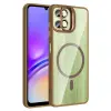 Samsung Galaxy A06 Kılıf Standlı Ve Kamera Lens Hediyeli M-safe Şarj Özellikli Lopard Etro Kapak