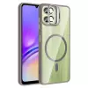 Samsung Galaxy A06 Kılıf Standlı Ve Kamera Lens Hediyeli M-safe Şarj Özellikli Lopard Etro Kapak