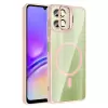 Samsung Galaxy A06 Kılıf Standlı Ve Kamera Lens Hediyeli M-safe Şarj Özellikli Lopard Etro Kapak
