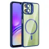Samsung Galaxy A06 Kılıf Standlı Ve Kamera Lens Hediyeli M-safe Şarj Özellikli Lopard Etro Kapak