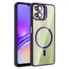 Samsung Galaxy A06 Kılıf Standlı Ve Kamera Lens Hediyeli M-safe Şarj Özellikli Lopard Etro Kapak