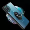 Samsung Galaxy A12 Kılıf Lopard Military Armor Köşe Korumalı Şeffaf Metal Yüzüklü Standlı Mola Zırhlı