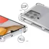 Samsung Galaxy A12 Kılıf Lopard Nitro Antishock Köşe Koruma Darbe Emici Şeffaf Orjinal Doku Silikon