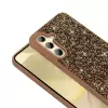 Samsung Galaxy A25 Kılıf Parlak Taşlı Tasarım Lopard Pırlanta Kapak