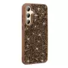Samsung Galaxy A35 Kılıf Parlak Taşlı Tasarım Lopard Pırlanta Kapak