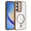 Samsung Galaxy A35 Kılıf Standlı Ve Kamera Lens Hediyeli M-safe Şarj Özellikli Lopard Etro Kapak