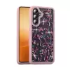 Samsung Galaxy A36 Kılıf Taşlı Ve Simli Tasarım Lopard Azra Kapak