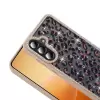 Samsung Galaxy A36 Kılıf Taşlı Ve Simli Tasarım Lopard Azra Kapak