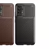 Samsung Galaxy A72 Kılıf Lopard Kamera Korumalı Karbon Desenli Negro Kapak Orijinal Yüzey Kılıf
