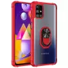 Samsung Galaxy M31S Kılıf Lopard Military Armor Köşe Korumalı Şeffaf Metal Yüzüklü Standlı Mola Zırhlı