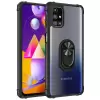 Samsung Galaxy M31S Kılıf Lopard Military Armor Köşe Korumalı Şeffaf Metal Yüzüklü Standlı Mola Zırhlı