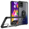 Samsung Galaxy M31S Kılıf Lopard Military Armor Köşe Korumalı Şeffaf Metal Yüzüklü Standlı Mola Zırhlı