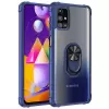 Samsung Galaxy M31S Kılıf Lopard Military Armor Köşe Korumalı Şeffaf Metal Yüzüklü Standlı Mola Zırhlı