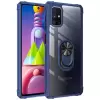 Samsung Galaxy M51 Kılıf Lopard Military Armor Köşe Korumalı Şeffaf Metal Yüzüklü Standlı Mola Zırhlı