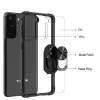 Samsung Galaxy S21 Kılıf Lopard Military Armor Köşe Korumalı Şeffaf Metal Yüzüklü Standlı Mola Zırhlı