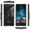 Samsung Galaxy S21 Kılıf Lopard Military Armor Köşe Korumalı Şeffaf Metal Yüzüklü Standlı Mola Zırhlı