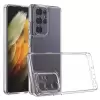 Samsung Galaxy S21 Ultra Coss Sert Darbe Emici Silikon Şeffaf Kamera Korumalı Arka Kapak