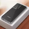 Samsung Galaxy S21 Ultra Kılıf Lopard Nitro Antishock Köşe Koruma Darbe Emici Şeffaf Orjinal Doku Silikon