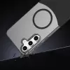Samsung Galaxy S24 Fe Kılıf Magsafe Şarj Kartlıklı Mıknatıslı Duble 1.7mm Kapak Kart Bölmeli Lacivert Siyah Gri Renkleriyle