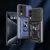 Samsung Galaxy S25 Edge Kılıf Magnetik Standlı Kamera Korumalı Lopard Sürgülü Kamera Korumalı Yüzüklü Tasarım Armor Vega