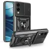 Samsung Galaxy S25 Edge Kılıf Magnetik Standlı Kamera Korumalı Lopard Sürgülü Kamera Korumalı Yüzüklü Tasarım Armor Vega