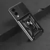 Samsung Galaxy S25 Edge Kılıf Magnetik Standlı Kamera Korumalı Lopard Sürgülü Kamera Korumalı Yüzüklü Tasarım Armor Vega