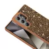 Samsung Galaxy S25 Ultra Kılıf Parlak Taşlı Tasarım Lopard Pırlanta Kapak