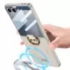 Samsung Galaxy Z Flip 7 Kılıf Magsafe Şarj Özellikli Lopard Kıpta Yüzüklü Flip Sert Kapak