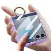 Samsung Galaxy Z Flip 7 Kılıf Magsafe Şarj Özellikli Lopard Kıpta Yüzüklü Flip Sert Kapak