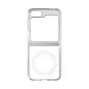 Samsung Galaxy Z Flip 7 Kılıf Magsafe Şarj Özellikli Şeffaf Sert Pc Lopard Embos Kapak